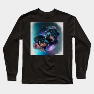 Rottweiler Abstract Art Long Sleeve T-Shirt